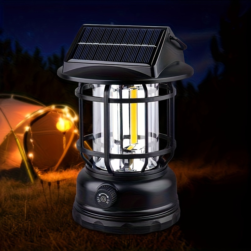 

Solar Retro Camping Lamp Outdoor Professional Tent Lighting Lantern Rechargeable Portable Portable Ultra-bright Lighting Lamp