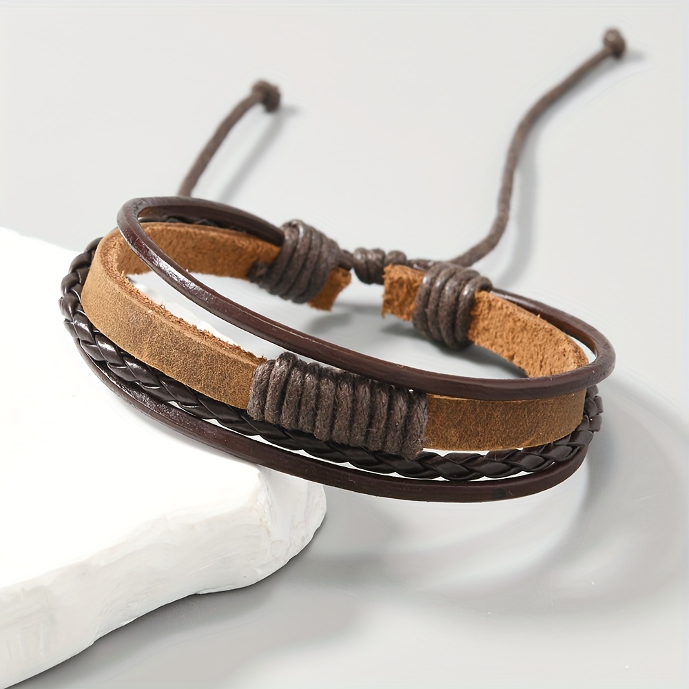 Minimalist Handwoven Bohemian PU Leather Bracelet