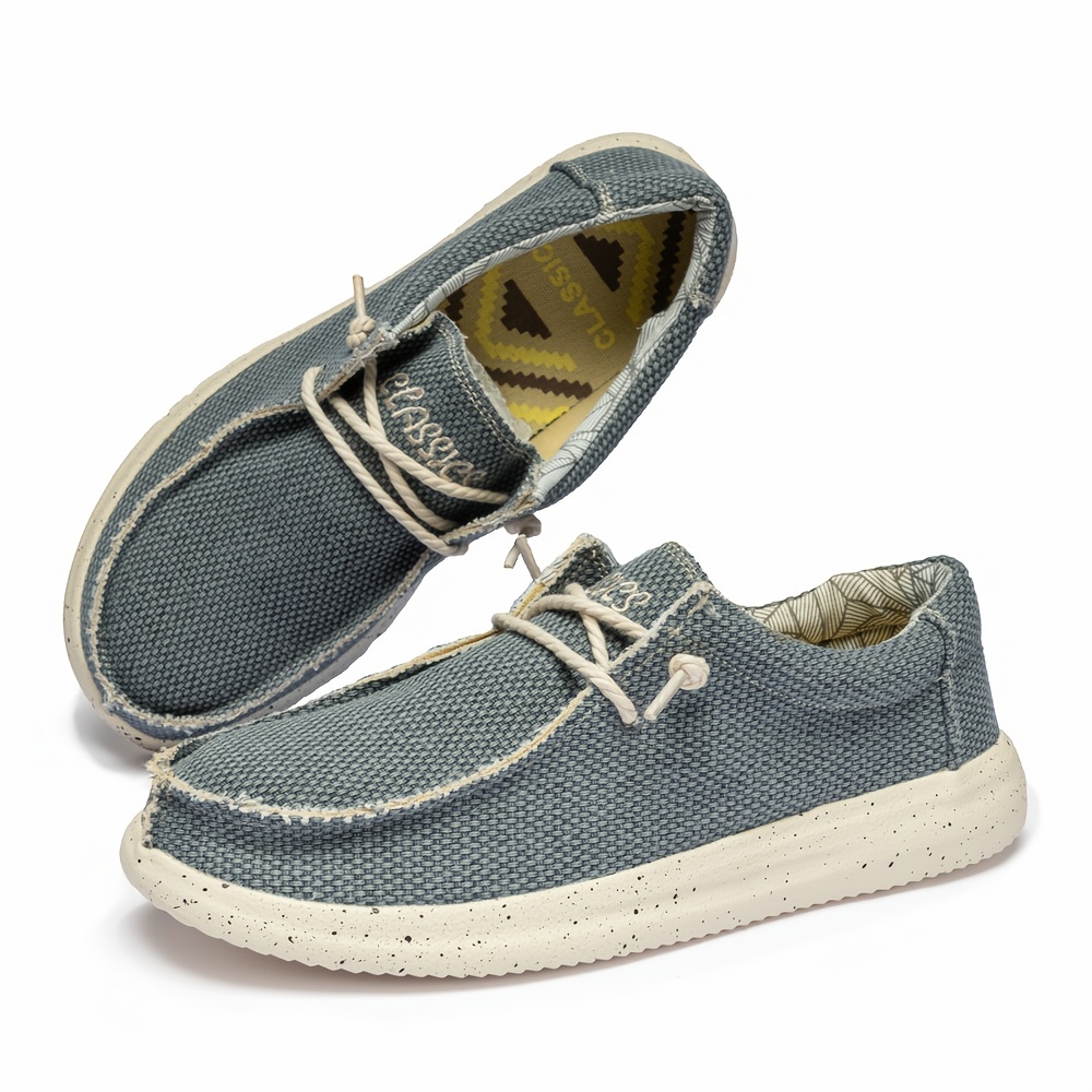 mens casual loafers fashion minimalist slip on sneakers solid color lightweight soft canvas shoes round toe with eva sole for daily casual   streetwear Product details 8