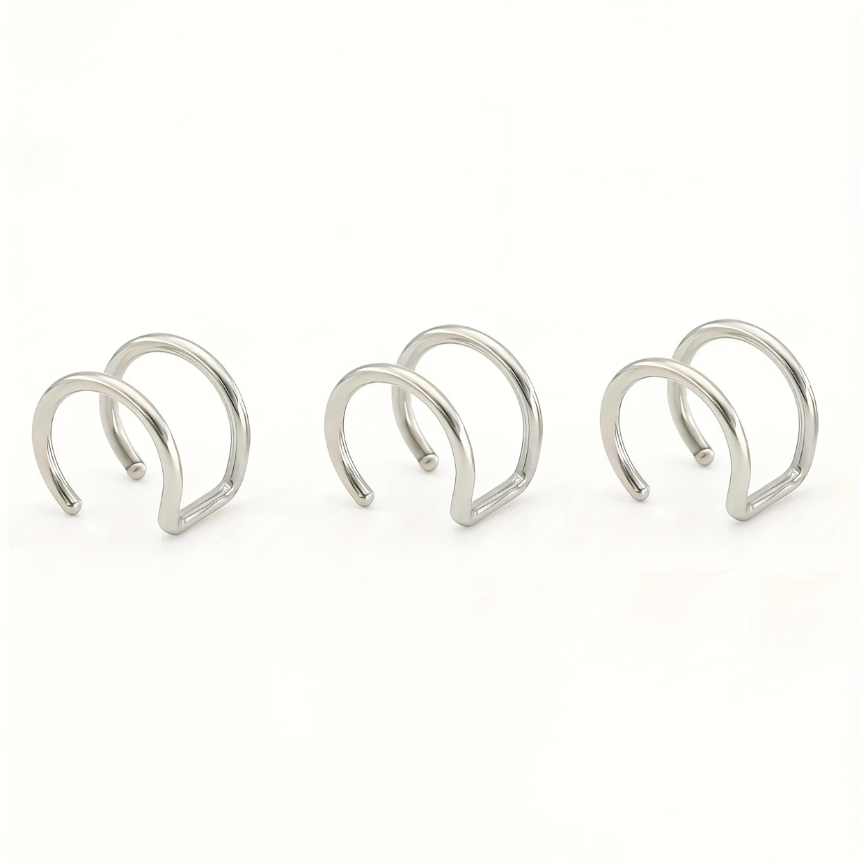 TEMU Set di 3 Orecchini Finti Senza Foratura, Gioielli con Clip per L'orecchio da 10mm Adatti per Finte e Labret