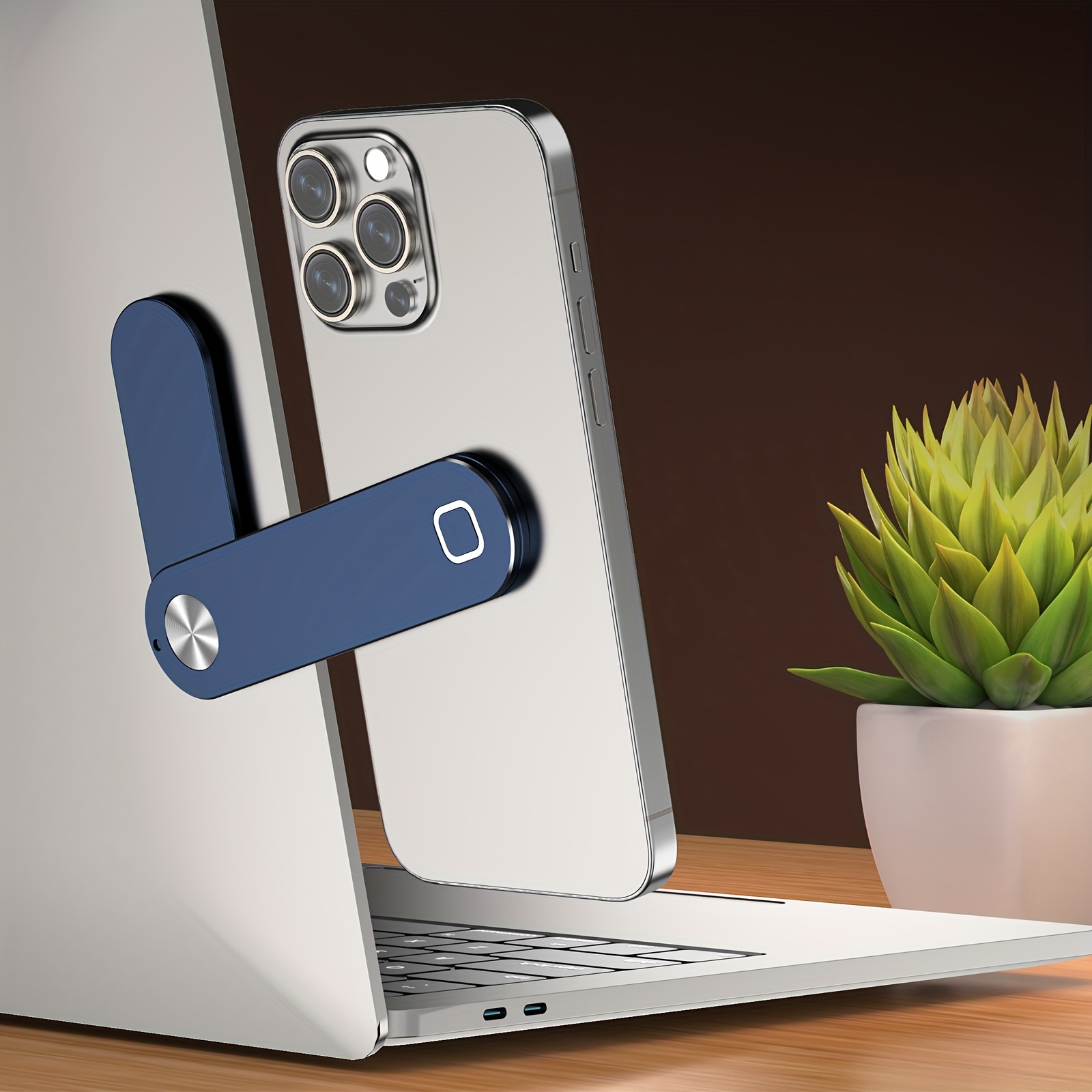 magnetic portable aluminum alloy dual screen extension stand for mobile phones and laptops side mounted magnetic expansion bracket