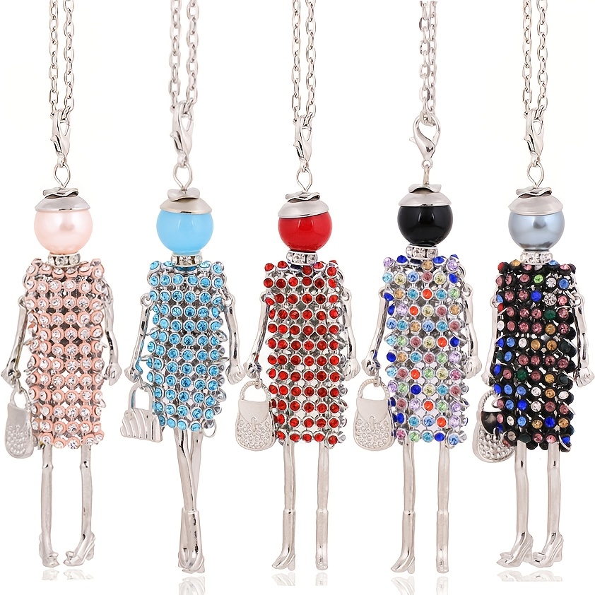 Women's 5pcs Handmade Rhinestone Statement Necklace Set