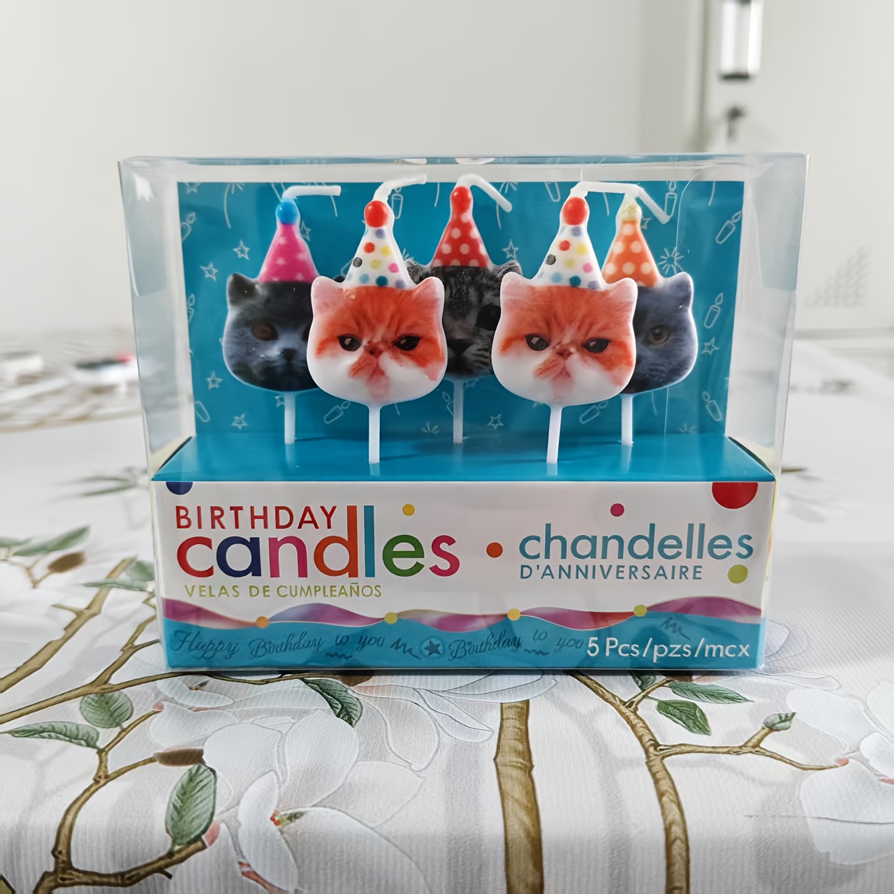 Image of 5-pack Creative Hat Kitten Cake Toppers, Cute And Colorful Kitten Indoor Birthday Celebration Supplies, Cartoon Animal Birthday Decorative Inserts，halloween，christmas