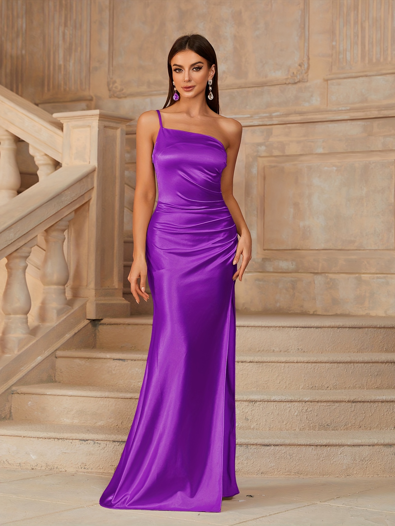 strapless open back dress Ryn Twisted One Shoulder Maxi Dress - Sky Blue
