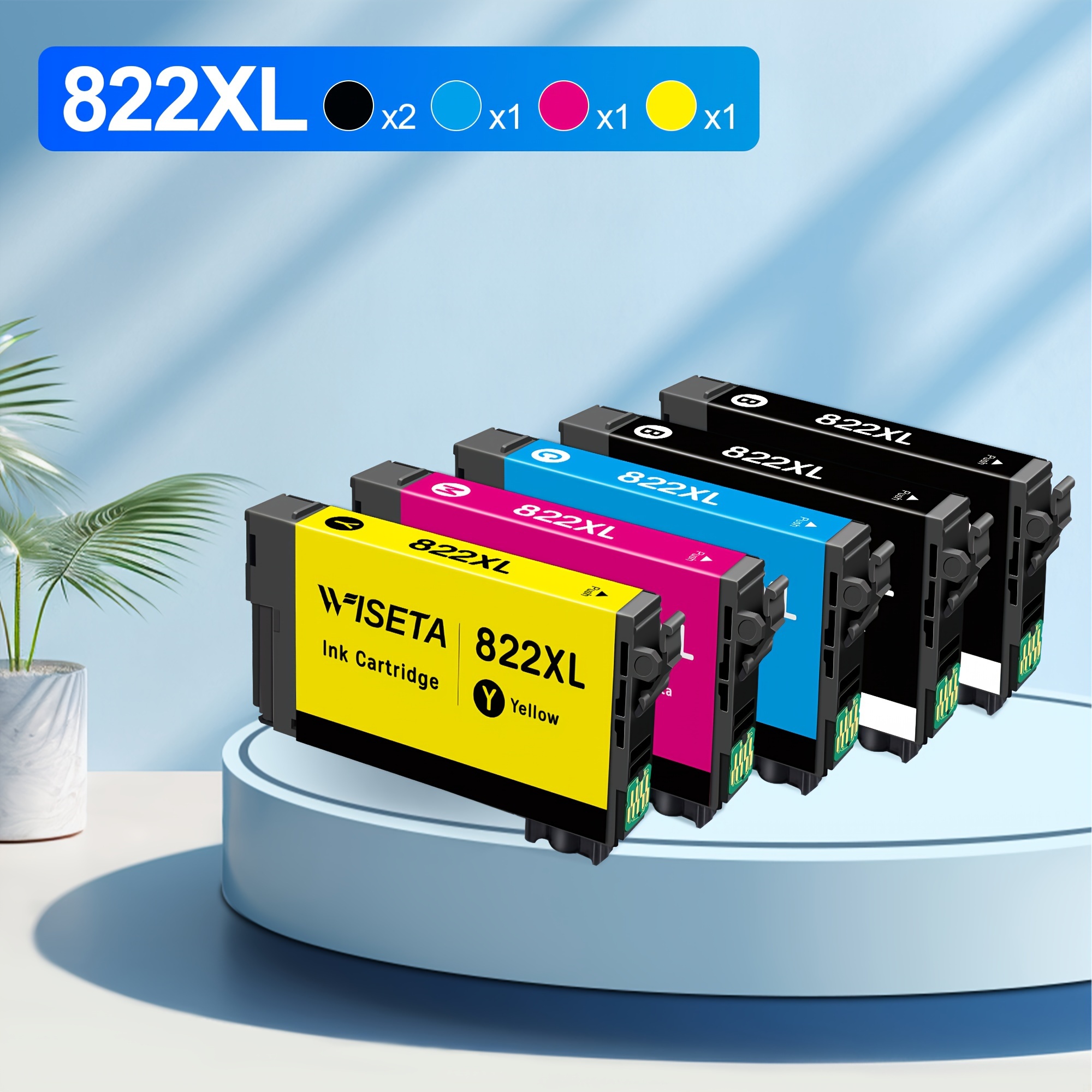 

5 Pack 822xl Printer Ink Remanufactured Replacement For 822xl Ink Cartridges 822 T822xl Printer Ink For Workforce Pro Wf-3820 Wf-4820 Wf-4830 Wf-4833 Wf-4834