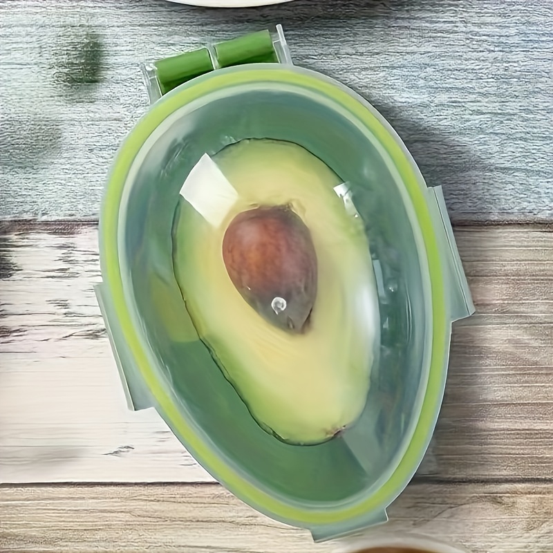 TEMU . Wiederverwendbarer Avocado-Halter mit Klappdeckel – Spülmaschinenfest, Mehrzweck-Aufbewahrungsbehälter aus Kunststoff für Avocados, Eier &