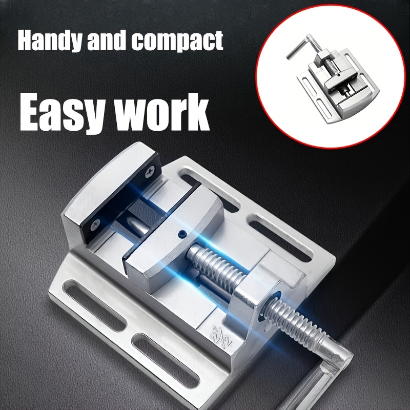 

Lightweight Aluminum Alloy 2.5 Inch Flat Clamp, Vise For Drill Presses - Metal Manual Horizontal Clamp With Spring Mechanism And Mounting Holes