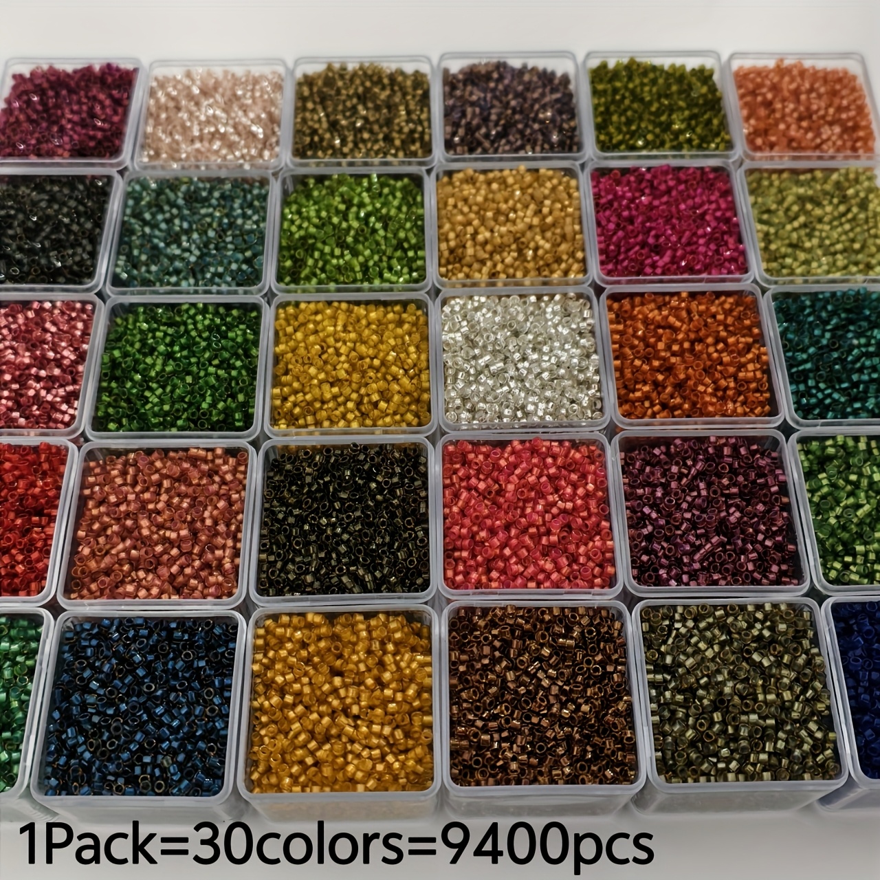 E-shop 9400 30 Farben Hochwertige 2,5MM Mini Glas Perlen im Bohemian Stil, Geeignet für Armbänder, Handketten, Halsketten, Perlen für Freunde und , und