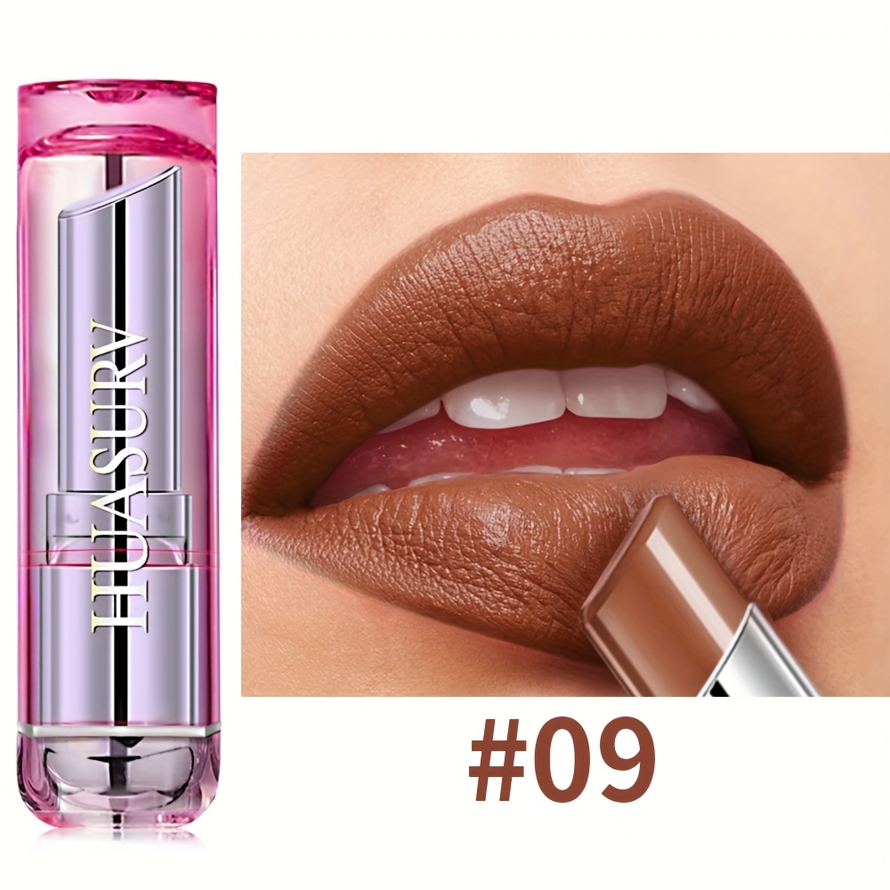 Image of [mother's Day Gift][girl's Gift][holiday Gift][1pcs]huasurv Glamor Hydrating Shiny Lipstick Soft Matte Matte Lipstick, With A Soft And Lightweight Texture, Long-, Non Stick To And Not Easy To Fade
