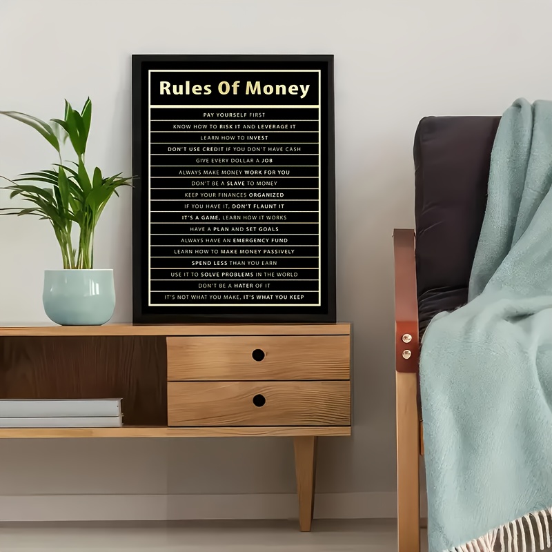 

Elevate Your Ambiance: 1pc Motivational Wealth-themed Canvas Posters, Frameless Modern Art For Home & Office