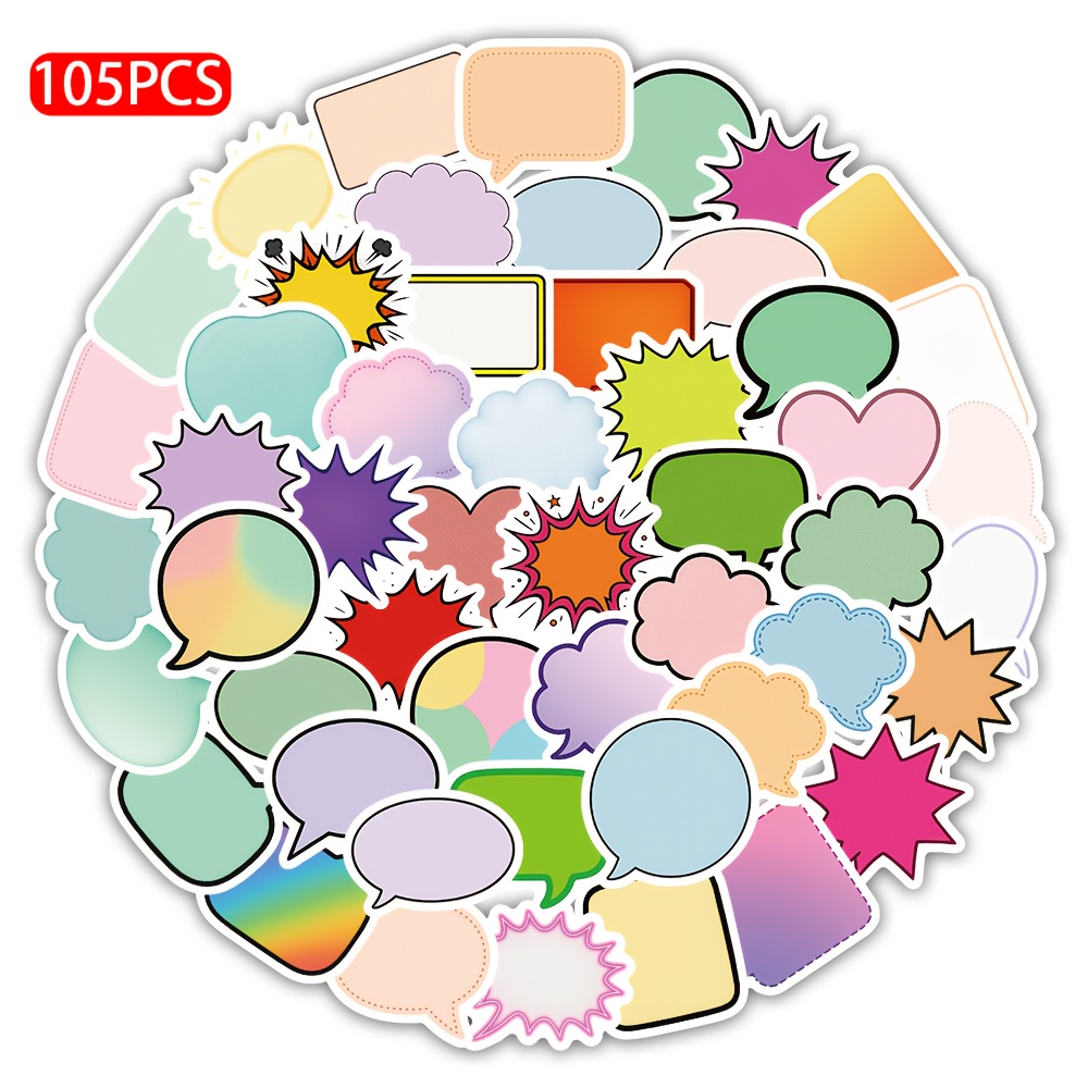 105pcs Exquisite Blank Colored Bubble Label Stickers, Office Labels And Stickers, Suitable For Marking, , Enriching Monotonous Surfaces, Brightening Your Work Time, Full Of !