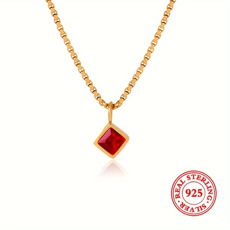 925 Sterling Silver Zircon Pendant Necklace