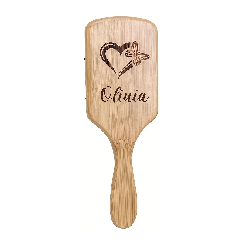 TEMU Air Cushion Bamboo Comb 1-custom Name Comb, Personalized Wooden Air Cushion Hair Brush, Custom Smooth Hair Brush, Customizable Air Cushion Comb