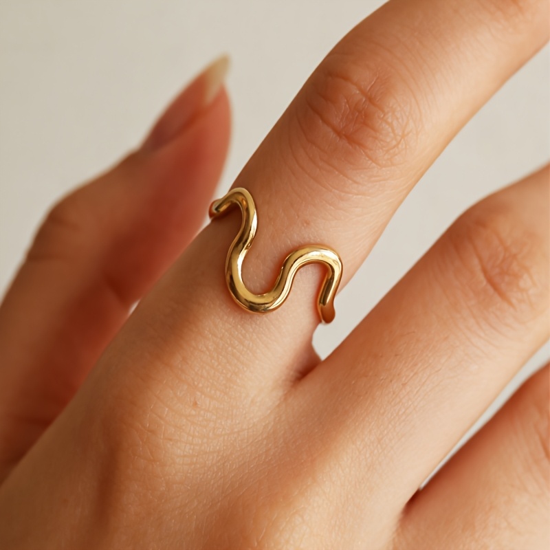 Women's Personalized Irregular Geometric Opening Ring, Minimalist