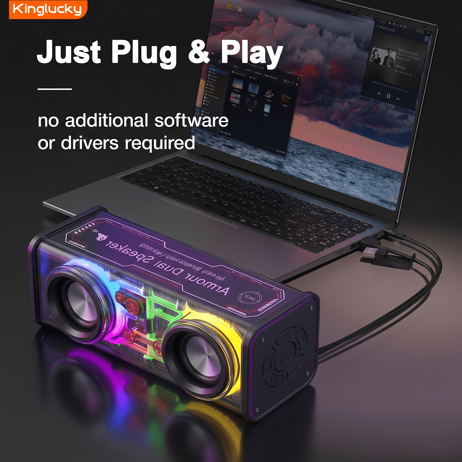 Kinglucky Portable Wireless Speaker, Wireless Heavy Bass Speaker... product image 10