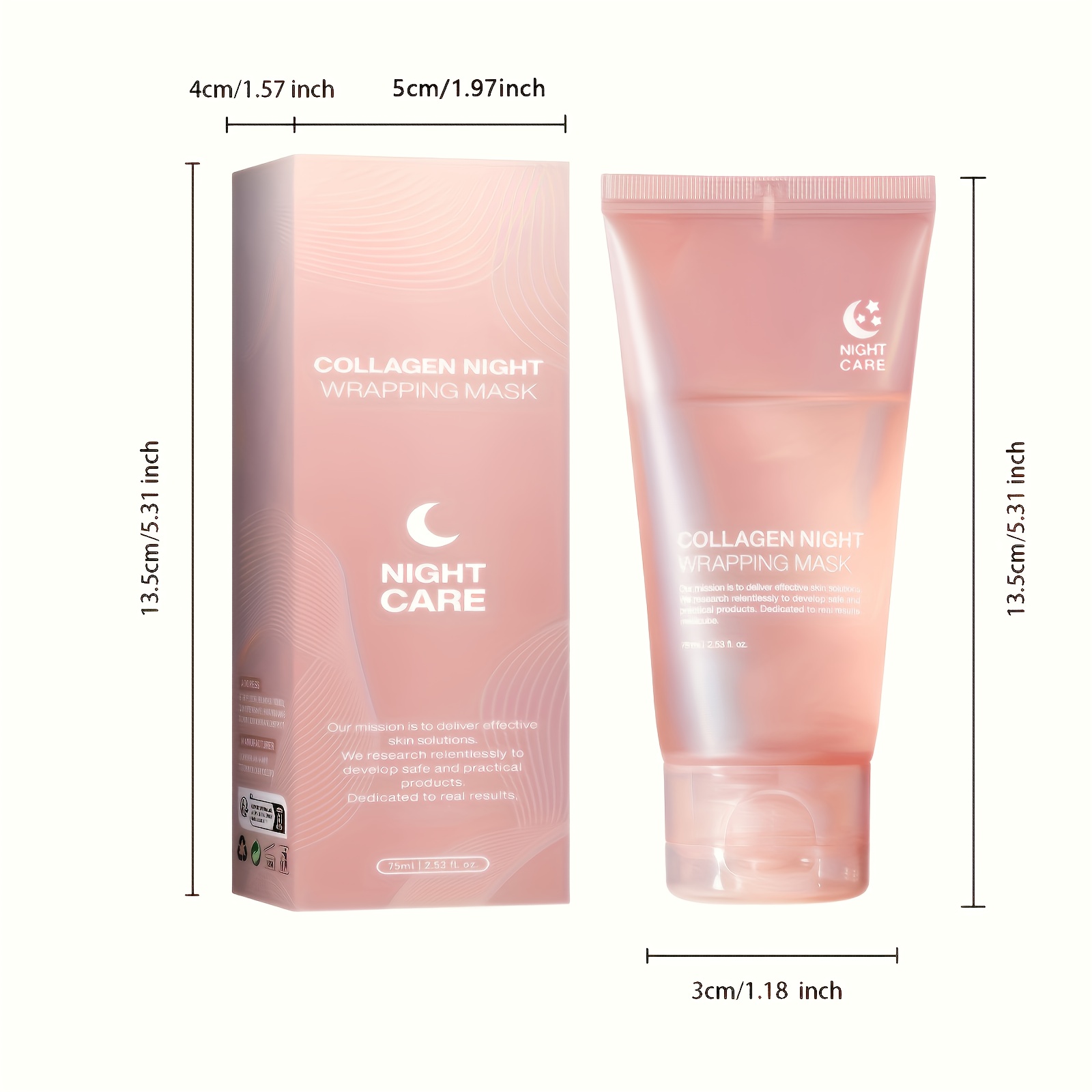 2 pack unisex adult collagen wrapping night mask with nicotinamide hyaluronic acid   moisturizing firming   skin texture   ideal for bedtime gift   details 7