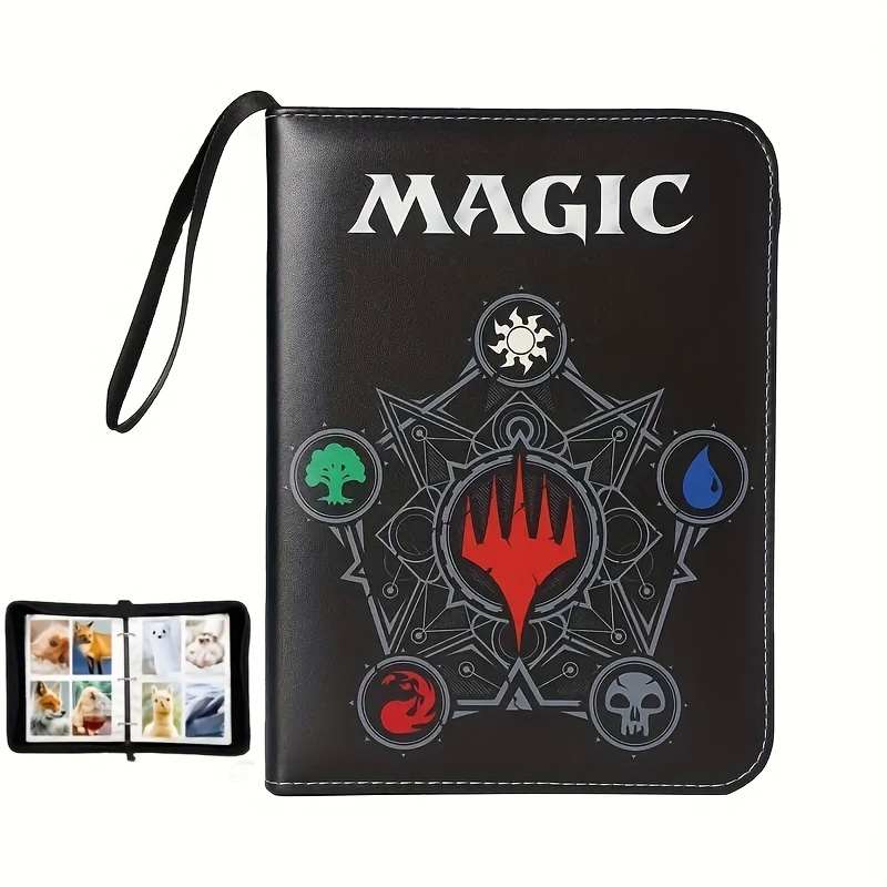 

Magic Themed Album, 400 Slots & 50 Removable Sleeves, 4 Pockets, Pu Leather, Ideal For Trading Card Storage & Display, Perfect Birthday Or Holiday Gift For Collectors