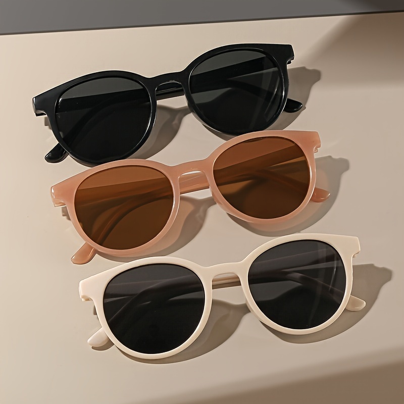 

3pcs Round Cat Eye Unisex Anti-glare Sun Shades For Travel Beach Party Club