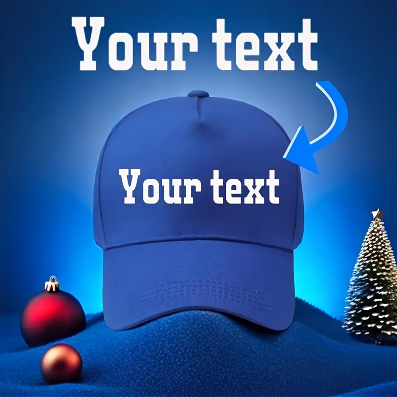 

Customizable Cotton Baseball Cap - Adjustable, Lightweight Sports Hat With Personalized Logo Text For