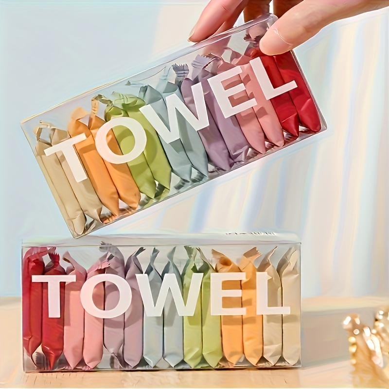 Image of 28 Portable Compressed Towels - Thick, Quick Drying, Wet Or Dry, Great For Travel, Home And Outdoor Use - Easy-to-carry Design, White
