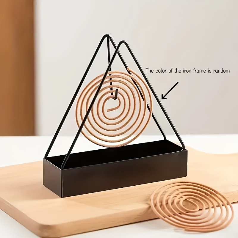 TEMU Porte- à moustique triangulaire élégant, support de porte-encens facile à nettoyer, utilisation intérieure et extérieure, compatible avec les
