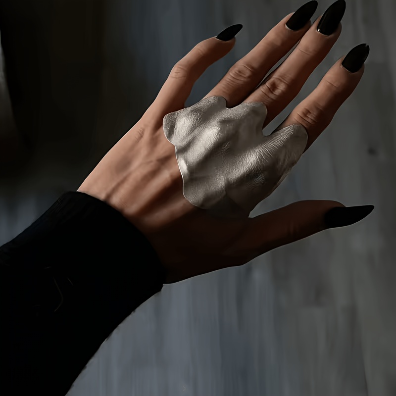 TEMU Un anello texturizzato non convenzionale che si distingue, questo accessorio per il dito un tocco . un design pi羅 con una texture