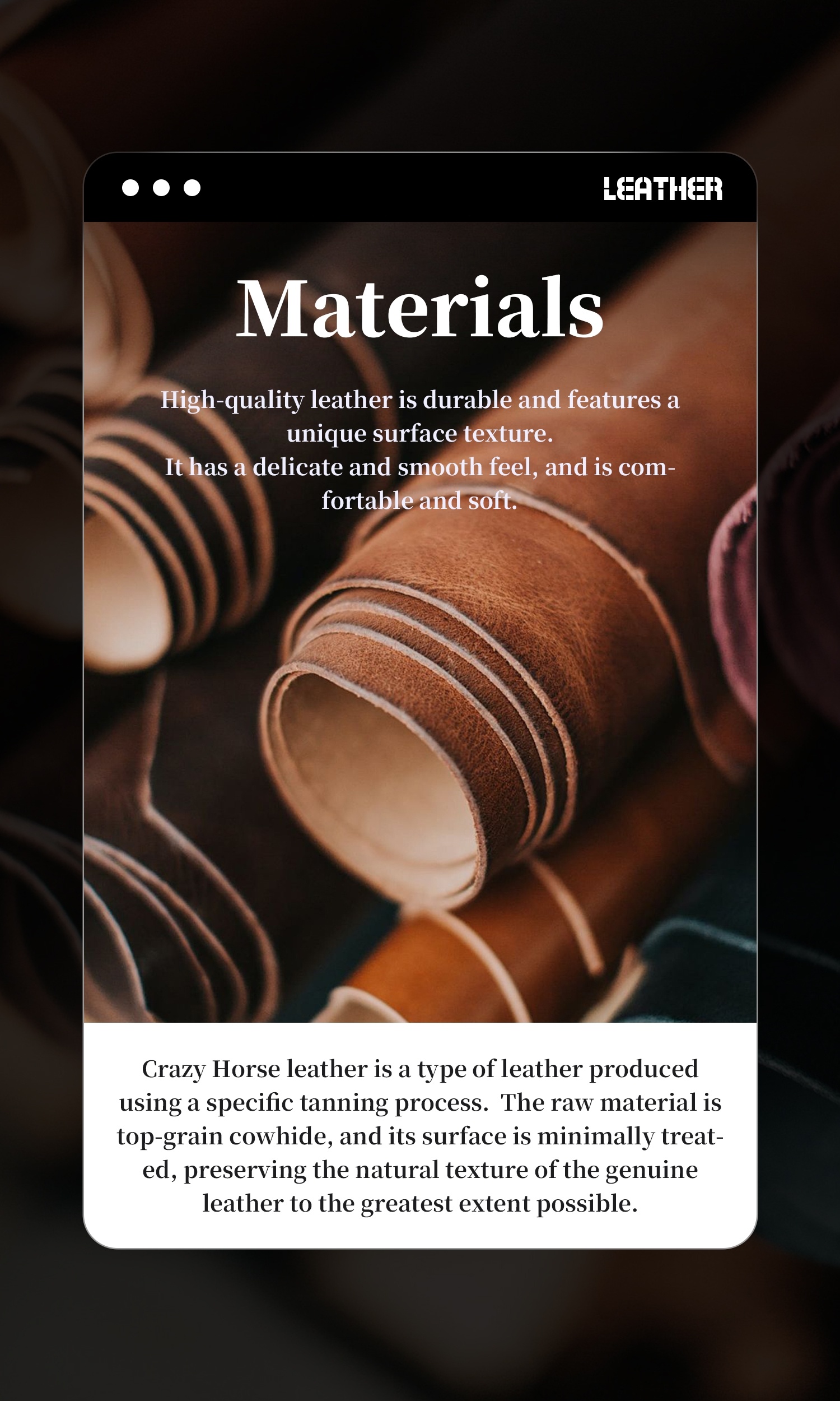 Handmade Wild Horse from Cowhide Is Suitable for iWatch S11/ Ultra3. It Features a Stainless Steel Folding Buckle and a 316L Stainless Steel Connector with Golden Studs.