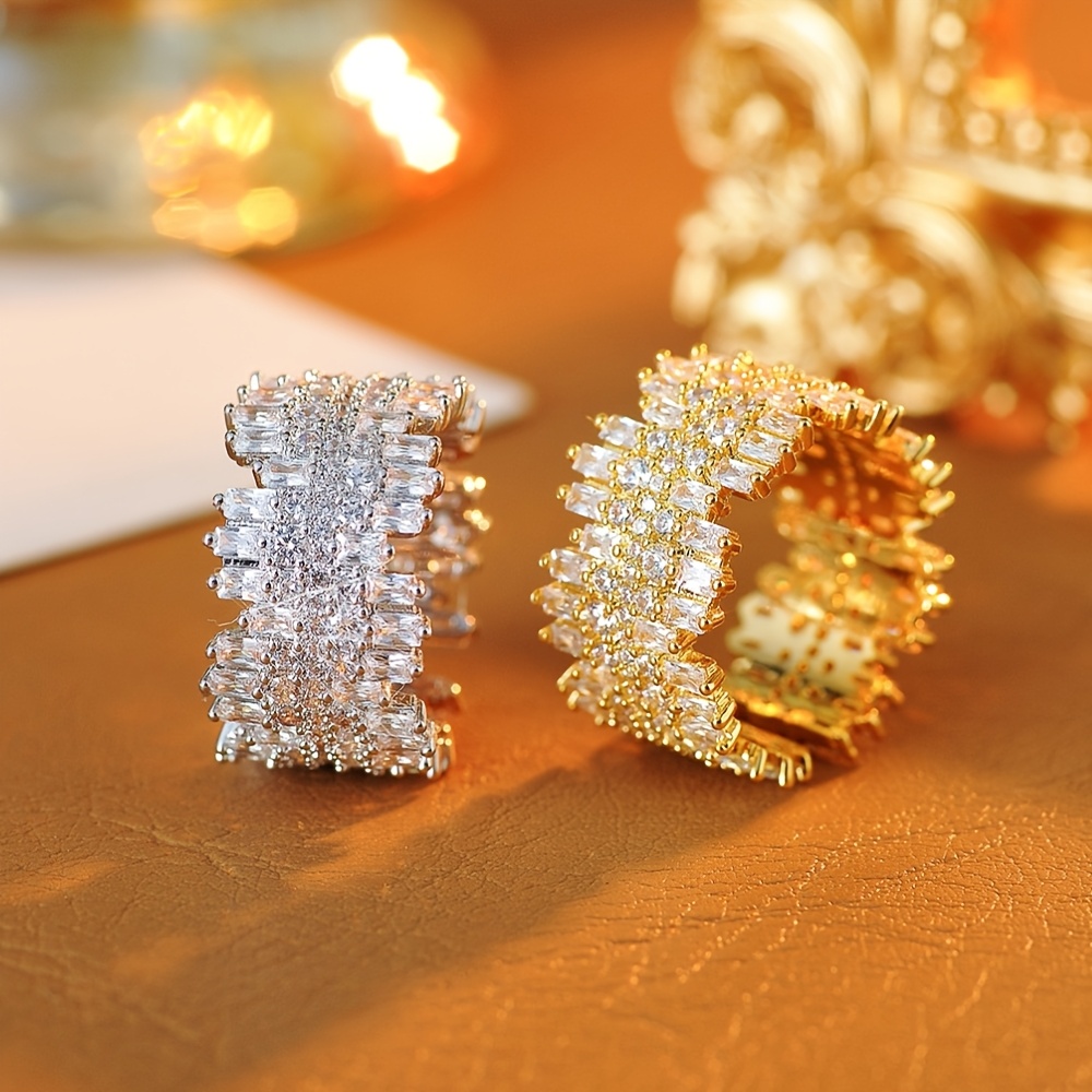 Women's Irregular Edge Imitation Crystal Ring