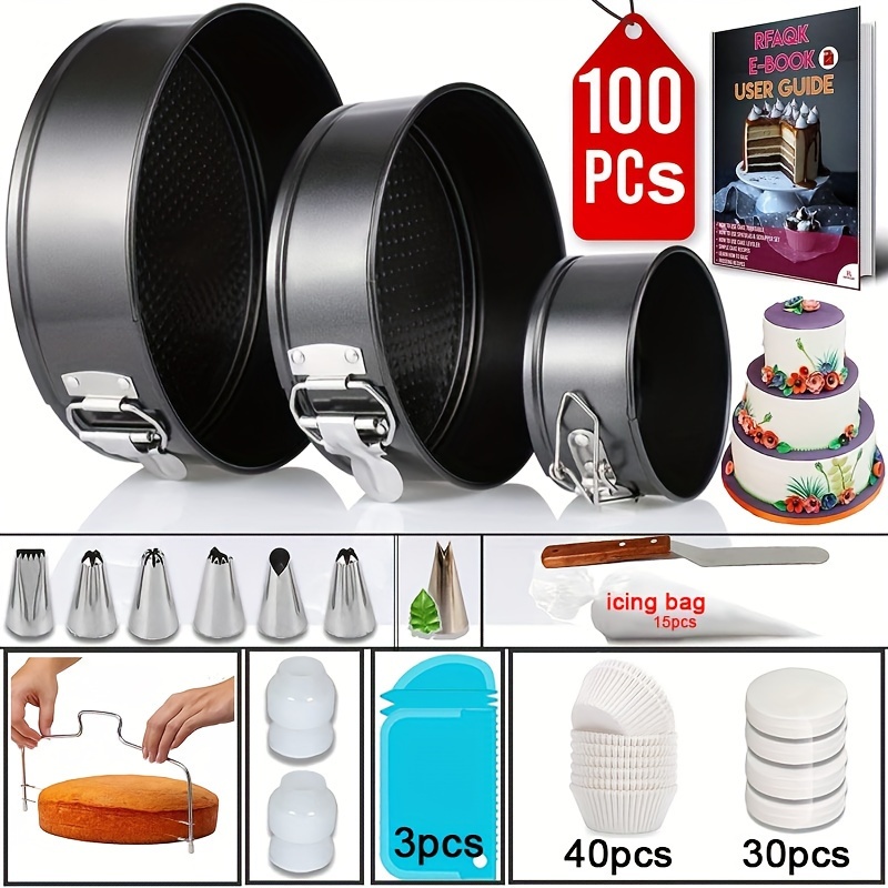 TEMU 100pcs Cake Baking Pan Set, Cake Pans For Baking, Brownie Baking Pan, Cake Baking Accessories, Baking Tools, Mini Cake Pans, Cake