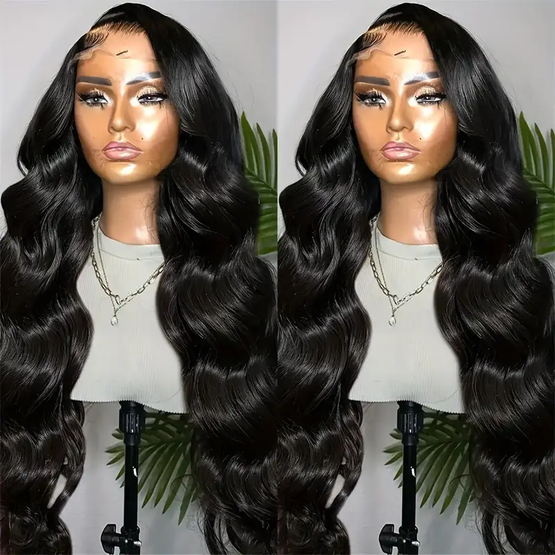 13x4 lace frontal synthetic wigs for loose wave preplucked with baby hair knots cosplay daily party drag queen heat resistant fiber details 1
