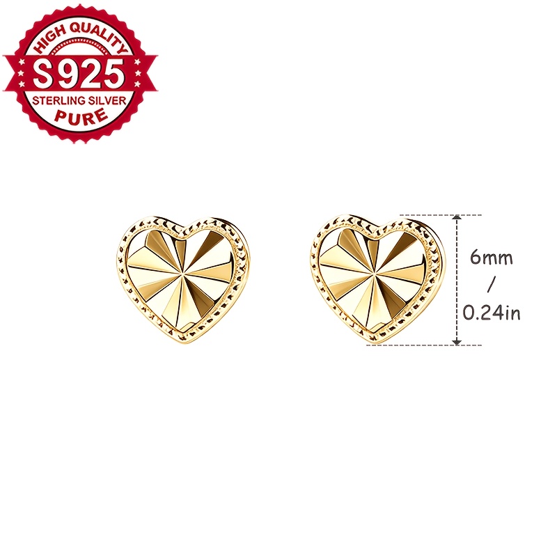 Super Flash Love Heart Earrings in S925 Silver, Unique Style
