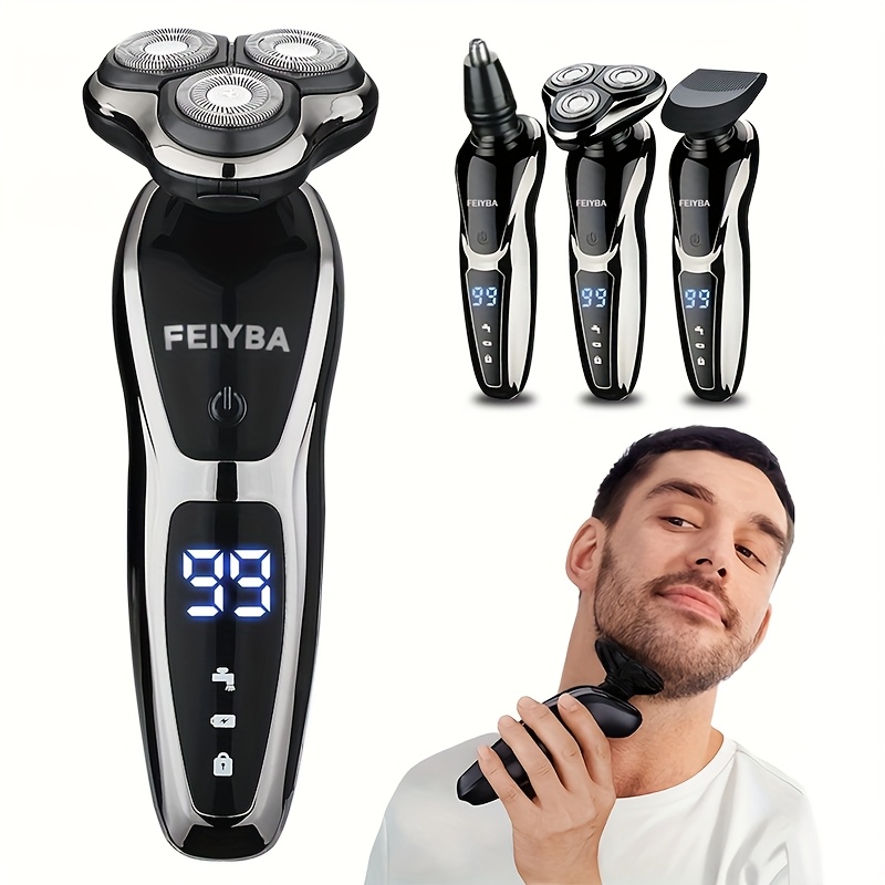 Rasoir électrique Pour Homme Rechargeable - 3 Têtes Pour Barbe Et Moustache, Rasage Précis