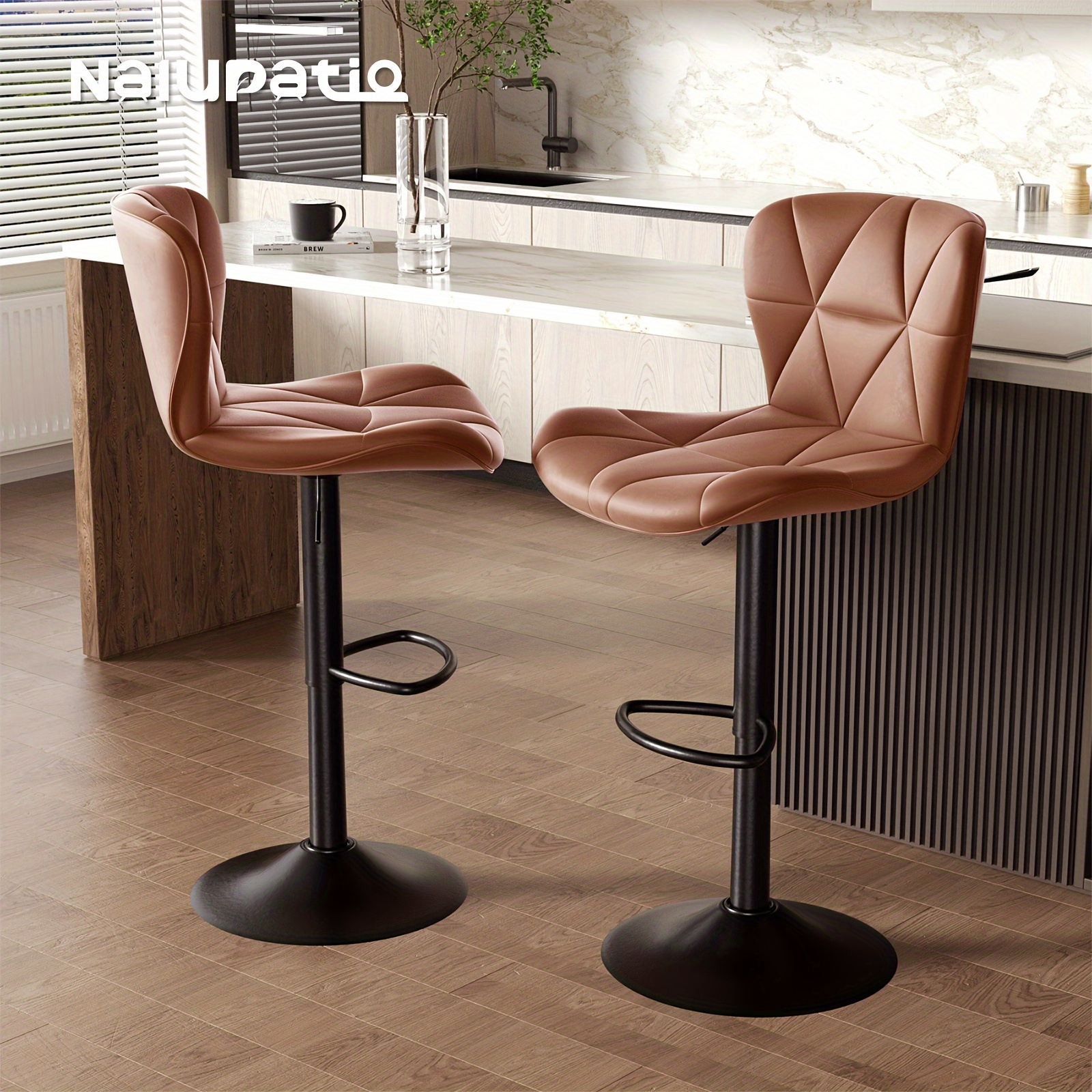 

2pcs/4pcs Modern Bar Stool, Adjustable Leather Upholstered Swivel Counterstools For Restaurant, Modern Bar Stool, Adjustable Leather Upholstered Swivel Counterstools For Restaurant