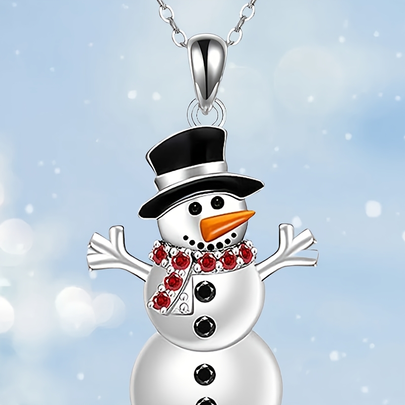 

Snowman Pendant Necklace - For Christmas, & | Alloy