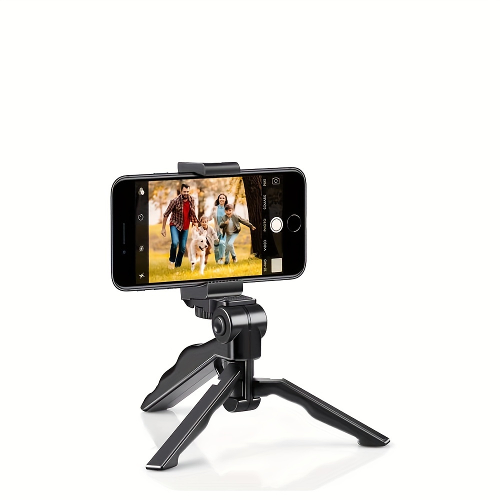 TEMU 360° Rotatable Anti-shake Phone Tripod Mount, Portable Thickened Plastic Smartphone Holder With Adjustable Clamp, Universal Tripod Stand For Mobile Phone Live Streaming And Photography