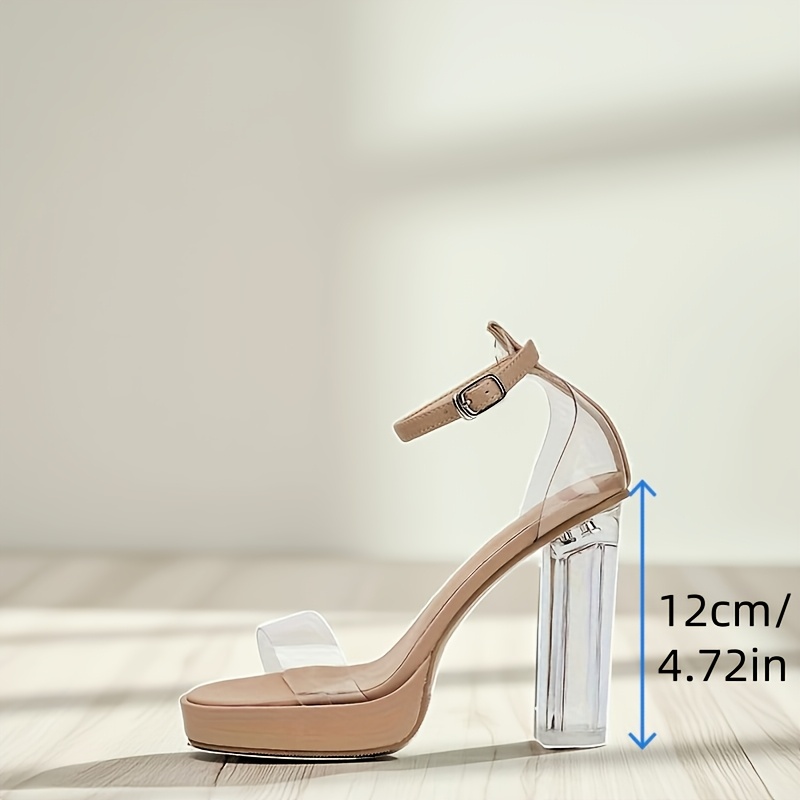 Women's Summer Party Carnival, Holiday, Casual, Vacation Leisure Gathering Fashion Transparent Square Head Thick Heel Stable Not Tired Feet High Heels