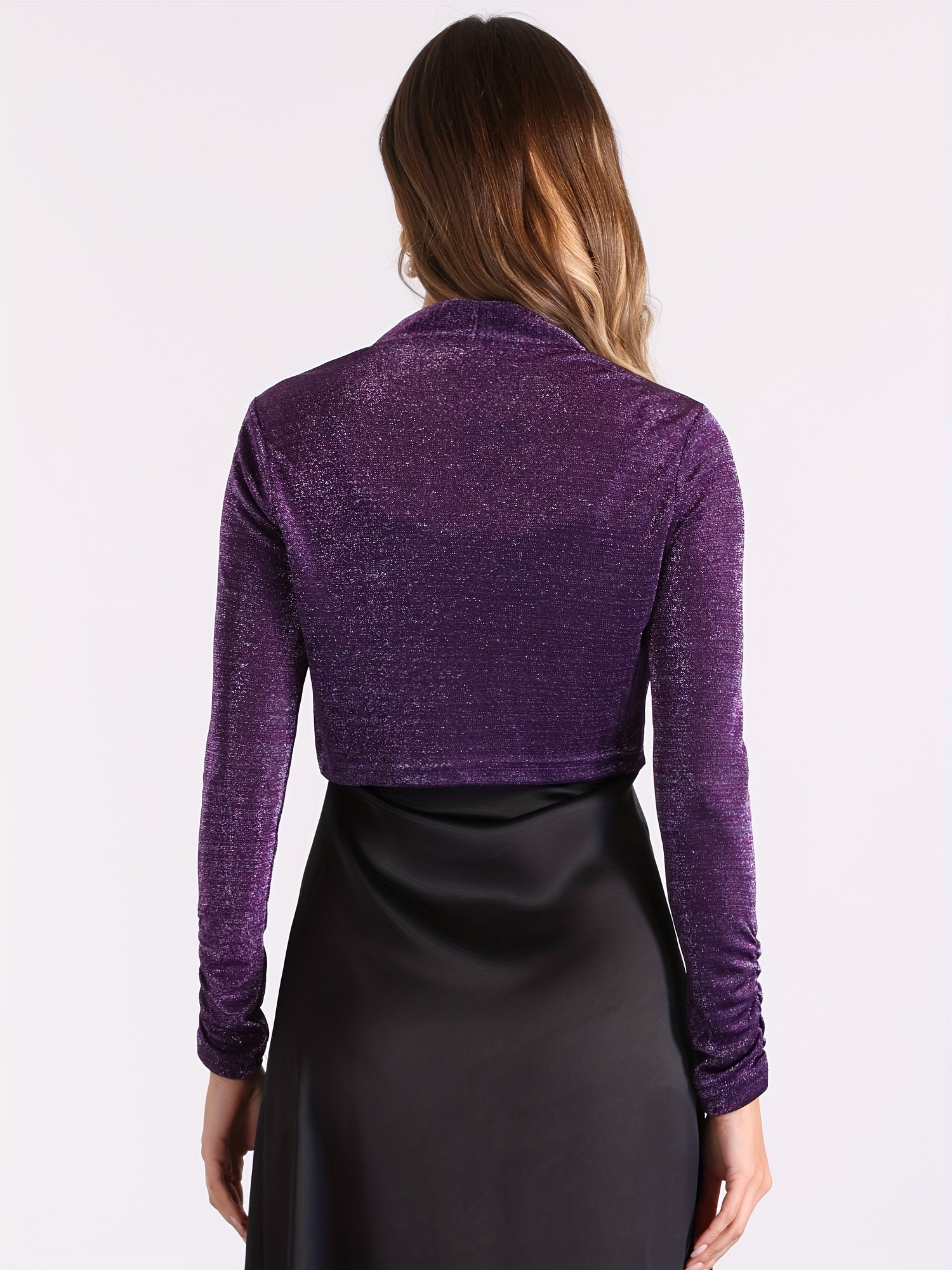 Boléro Court Femme En Velours à Manches Longues Allegra K - Pour Noël, Soirée, Mariage