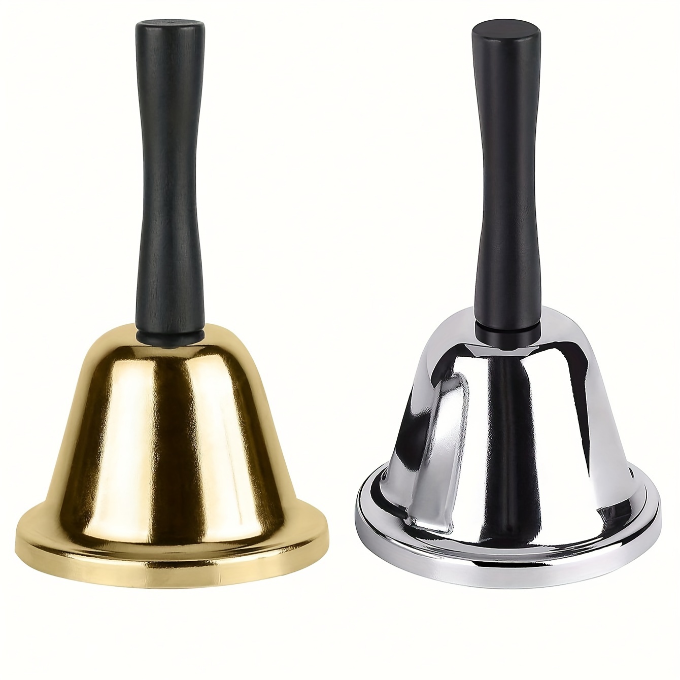 

Extra Loud Classic Hand Bell - , Easy-to-ring Service Bell For Weddings, Classrooms, Parties & Christmas - In Golden Or Silvery