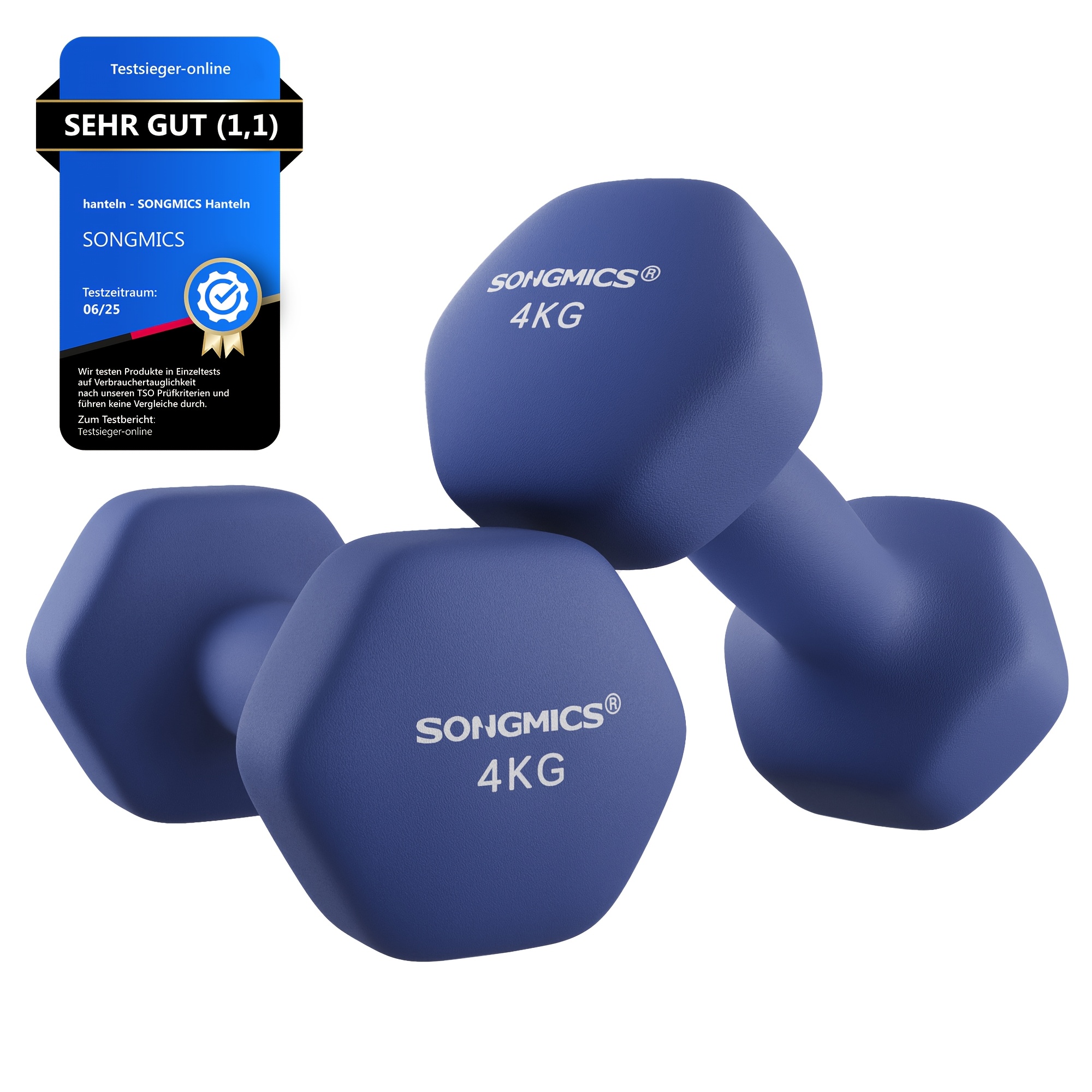 Image of Dumbbells, Set Of 2, Strength Training, Workout, Short Dumbbells, Hexagon, Neoprene Coating, Fitness Training