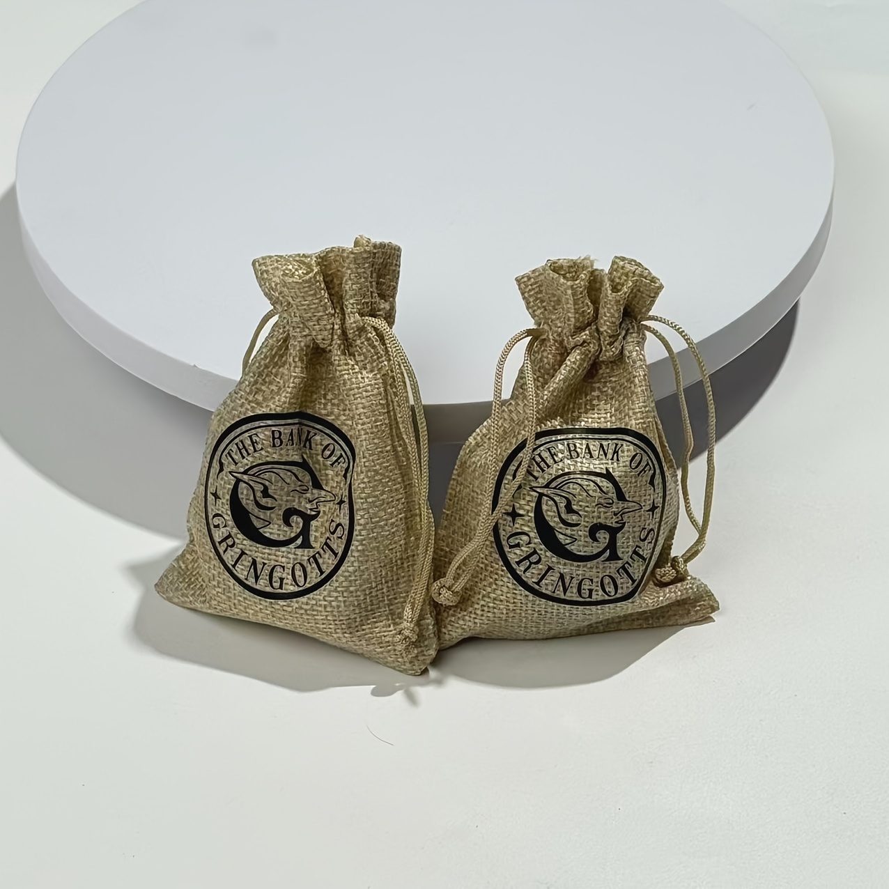 TEMU Gift For Her/him 2pcs, Wb Warner . Harry Potter Gift Bags, Harry Potter Commemorative Coin Burlap Bags, Suitable For Birthday And Holiday Party