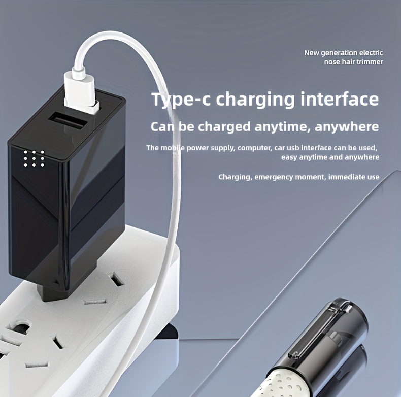 portable electric nose hair trimmer for men women usb rechargeable stainless steel blades for free   grooming   for eyebrows ear hair trimming personal care grooming tool nose hair remover sleek gadget   operation Product details 4