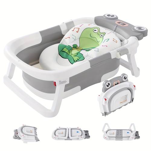 foldable bathtub with soft cushion thermometer non slip portable design for durable safe for to 0 36 months soft cushion bathroom accessory bathtub bathtub seat