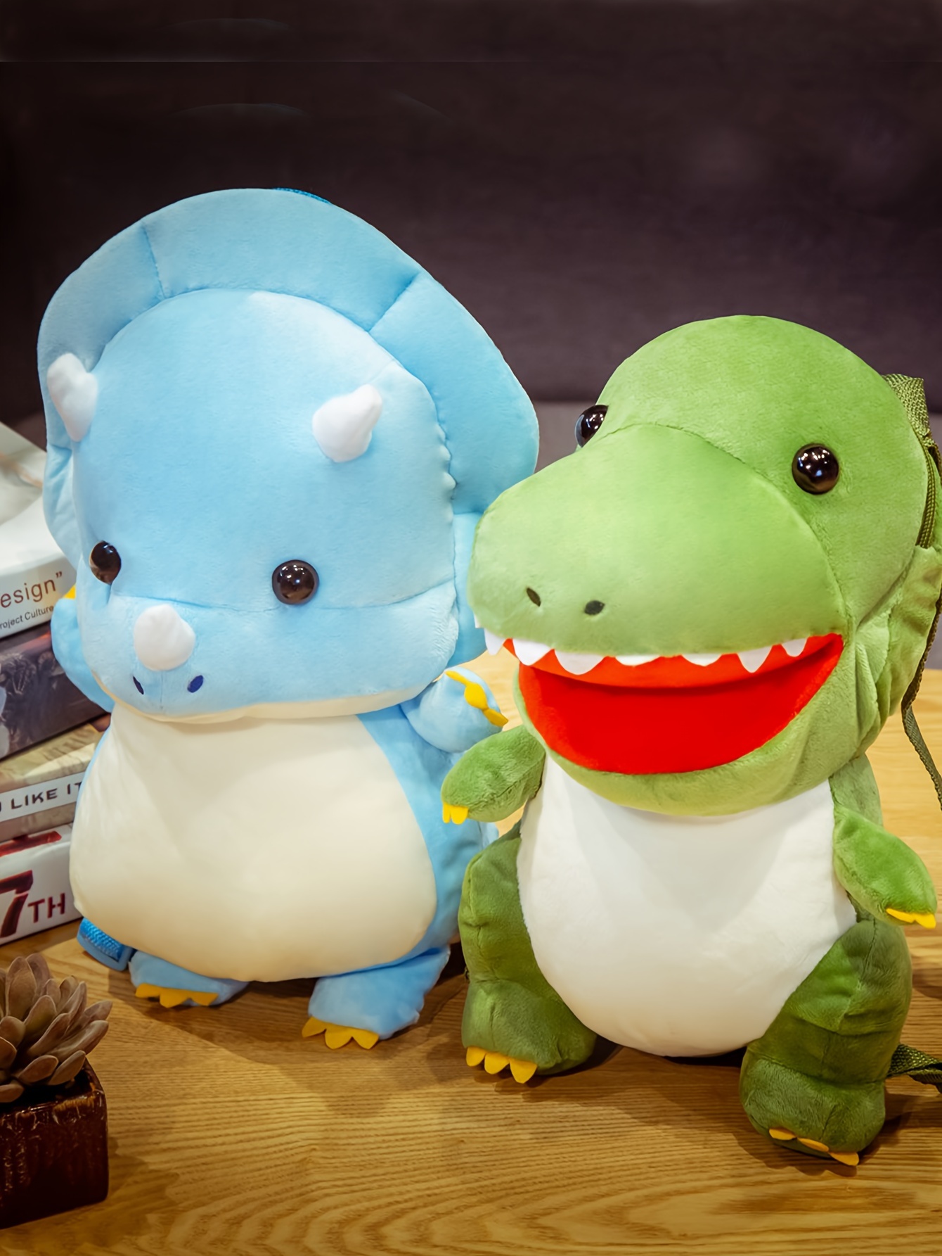Mochila Adorable de Dinosaurio T-Rex Verde - Poliéster Suave, Correas Ajustables, Ligera y Duradera - Perfecta para Viajes y Regalos de Cumpleaños