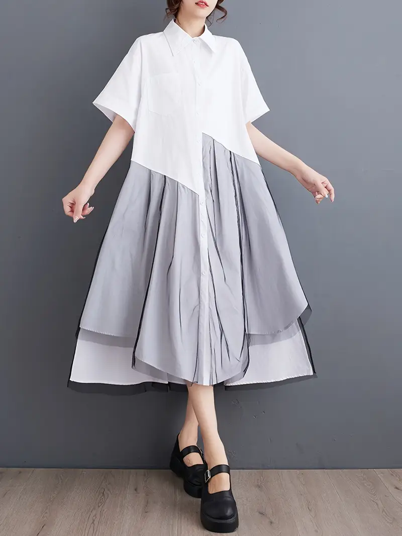 mesh shirt dress white Women's Slice Of Heaven Lace Shirt Dress in White