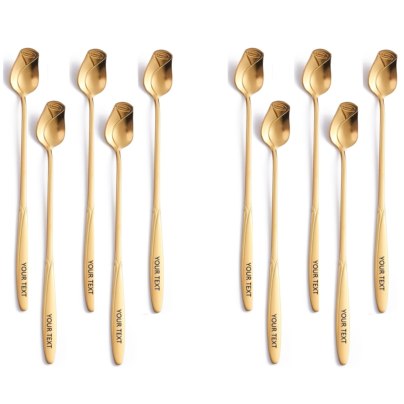 TEMU Cucchiaio da caff癡 personalizzato 5/10 in acciaio inossidabile a forma - Cucchiaio da mescolatura da 6,8 pollici in acciaio inossidabile per