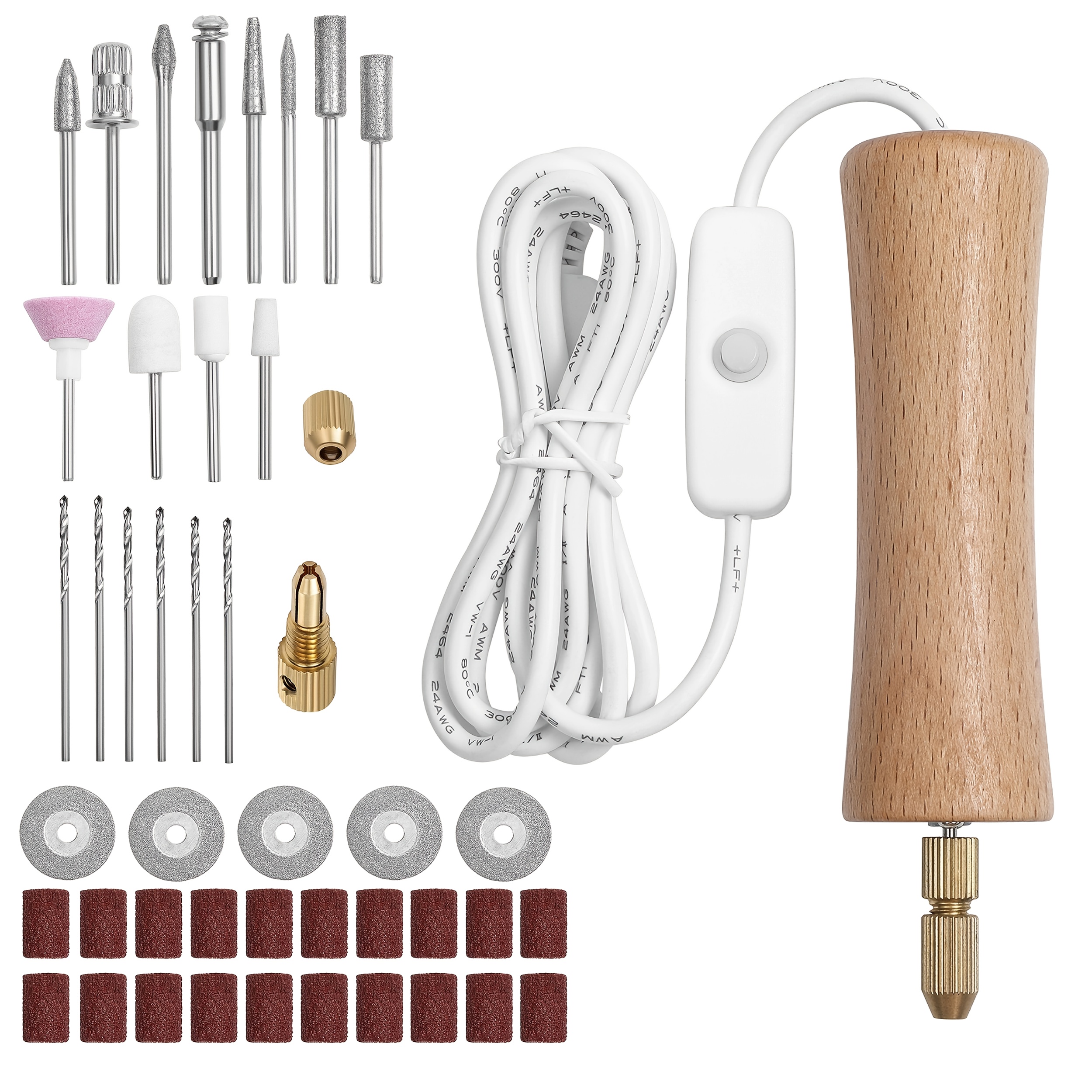 

Honey Rose Usb Powered Electric Resin Jewelry Drill Set, Alloy & Wood Crafting Tool Kit, With Multiple Attachments For Drilling, Polishing, And Carving, For Diy Crafts And Jewelry Making