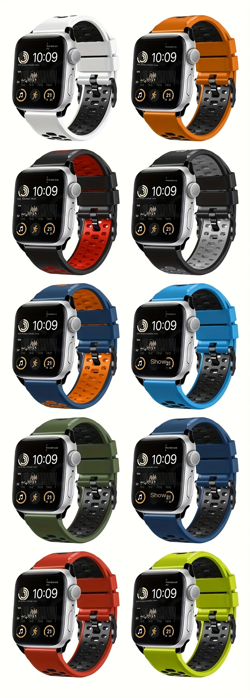 New Strap for Apple watch Ultra 49mm Sports Band for iWatch Series 11 10 9 8 7 SE 6 5 4 3 46mm 45mm 44mm 42mm Bracelet Wristbands