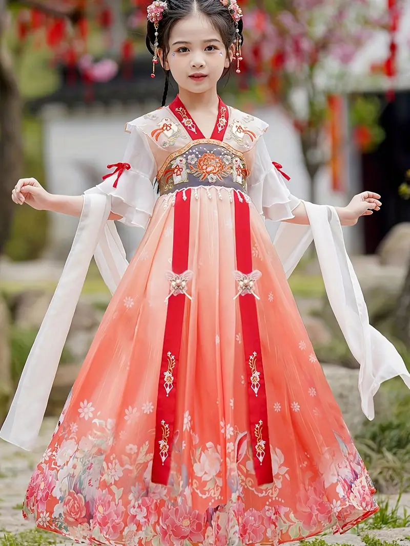 chinese chiffon dress Ethereal Blue Wei-Jin Style Chinese Hanfu Dress Flowing Chiffon Robes