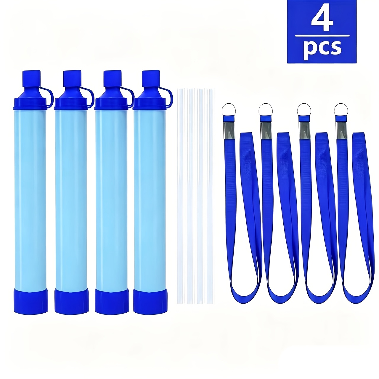TEMU 3pcs/4pcs/6pcs 10000 Gallons Straw Water Filter Kit | 2025 New Upgrades, Ultralight 0.01micron 4-stage Filtration System, Pvc Material, Portable