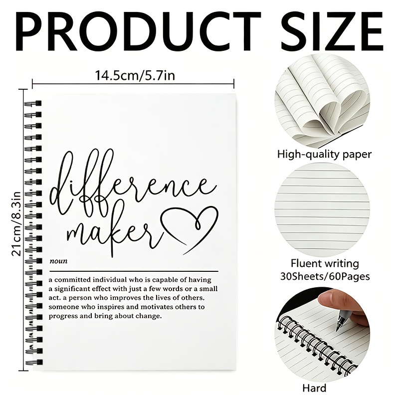 TEMU A Fun Spiral-bound Notebook Featuring Of Blank And Lined Pages (/60 Pages Total); Daily Inspiration And Ideal For Use , As Well As A Great Gift